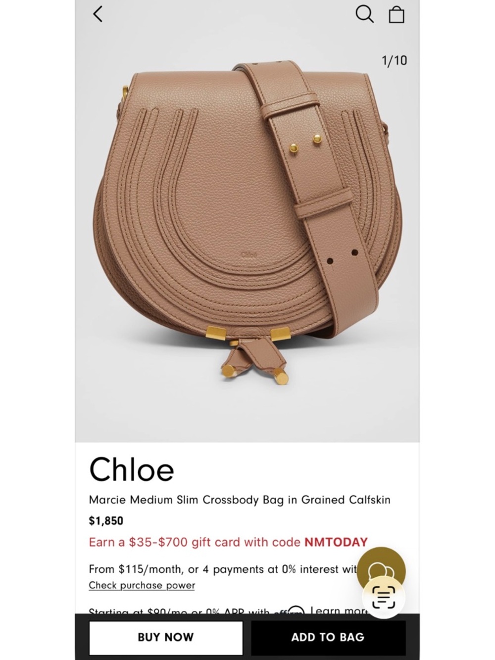 Authentic Chloe Marcie Tan Saddle Bag. - Picture 16 of 16